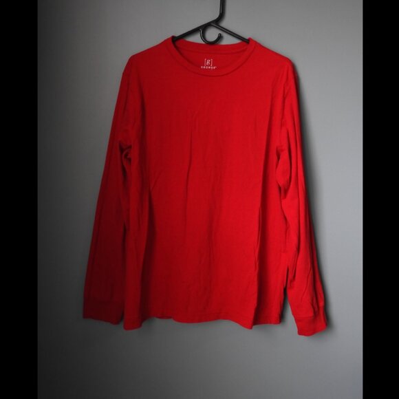 GEORGE | Men's Crewneck T-Shirt with Long Sleeves, Red XL(46-48) - Picture 2 of 6